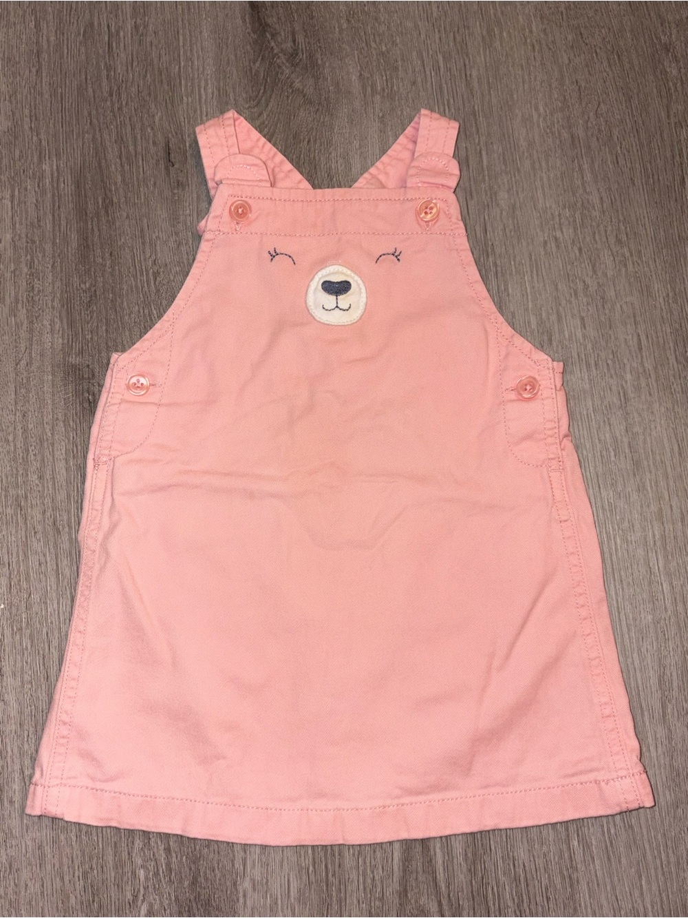 Carter's Pink Bear Applique Overall Dress